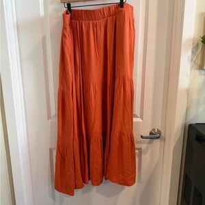 Torrid Orange Tiered Maxi Skirt Size 3 NWT